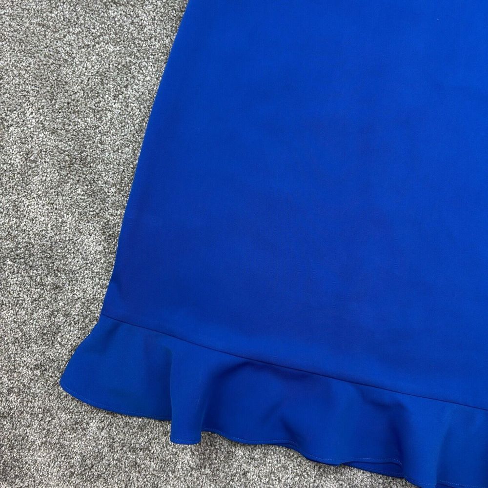 NEW Ann Taylor Factory Dress Women's 4 Cobalt Blue Midi Ruffled Hem Classy - Picture 3 of 8